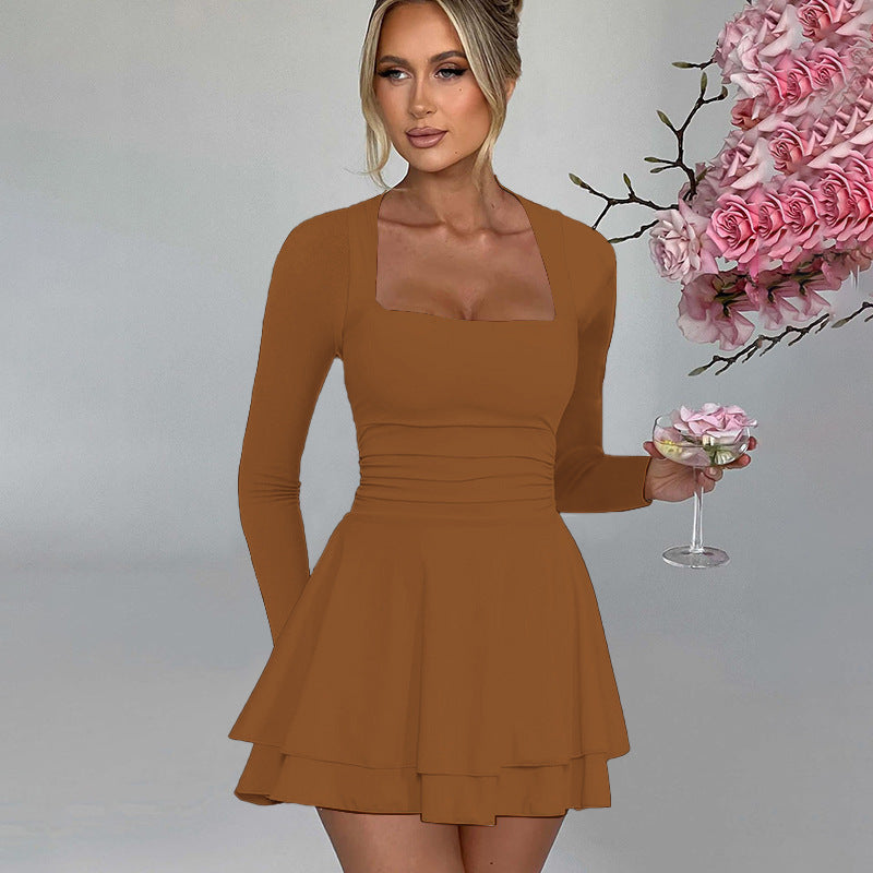 Damen Mini-Kleid mit langem Arm und verführerischem Rüschensaum Krohn-e