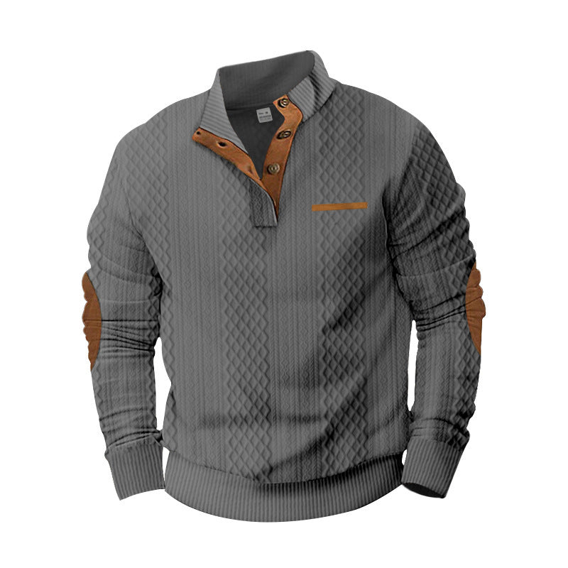 Herren komfortabler Strickpullover mit strukturiertem Design und eleganten applikationen Krohn-e