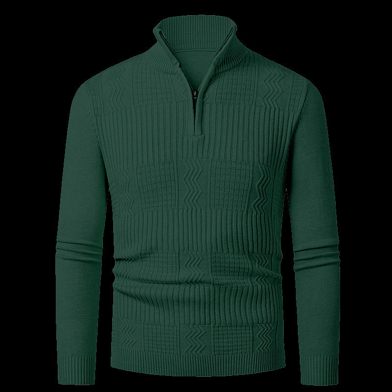 Herren Strickpullover mit modernem Reißverschluss und strukturierter Oberfläche Krohn-e