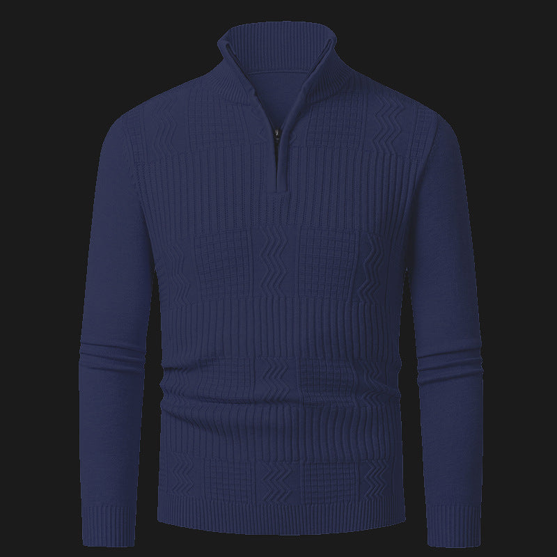 Herren Strickpullover mit modernem Reißverschluss und strukturierter Oberfläche Krohn-e