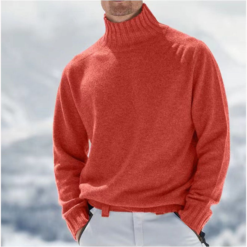 Herren Rollkragenpullover aus hochwertiger Wolle mit strukturierten Details Krohn-e