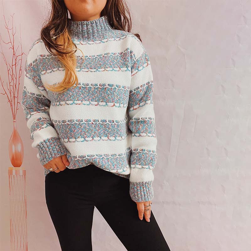 Krohn-e | Weiche Strickjacke mit Strukturierten Streifen Acryl Komfortabel und Warm