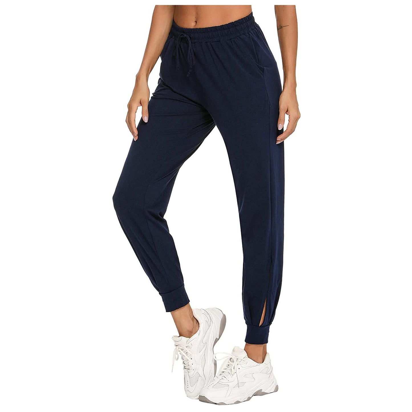 Damen Bequeme Sporthose mit elastischem Bund und seitlichen Taschen Krohn-e
