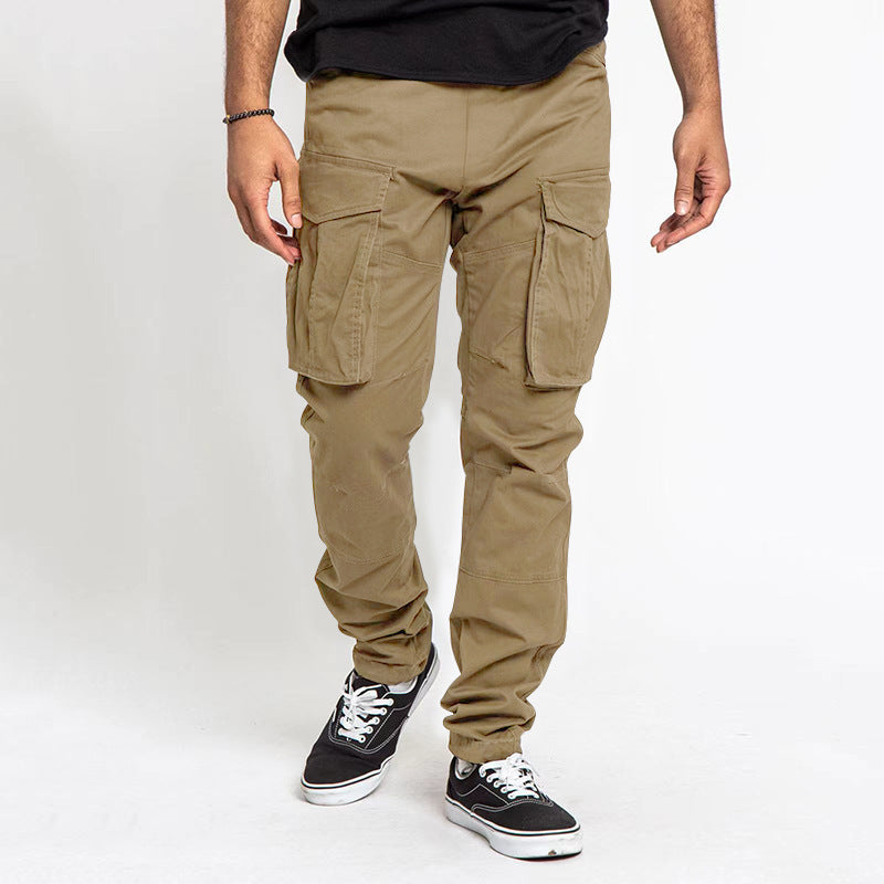 Herren modische Cargo-Hose mit multifunktionalen Taschen und elastischem Bund Krohn-e