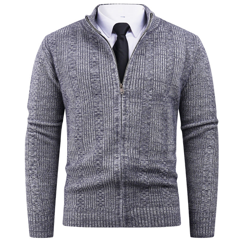 Herren Strickjacke mit modernem Reißverschluss und Zopfmuster Krohn-e