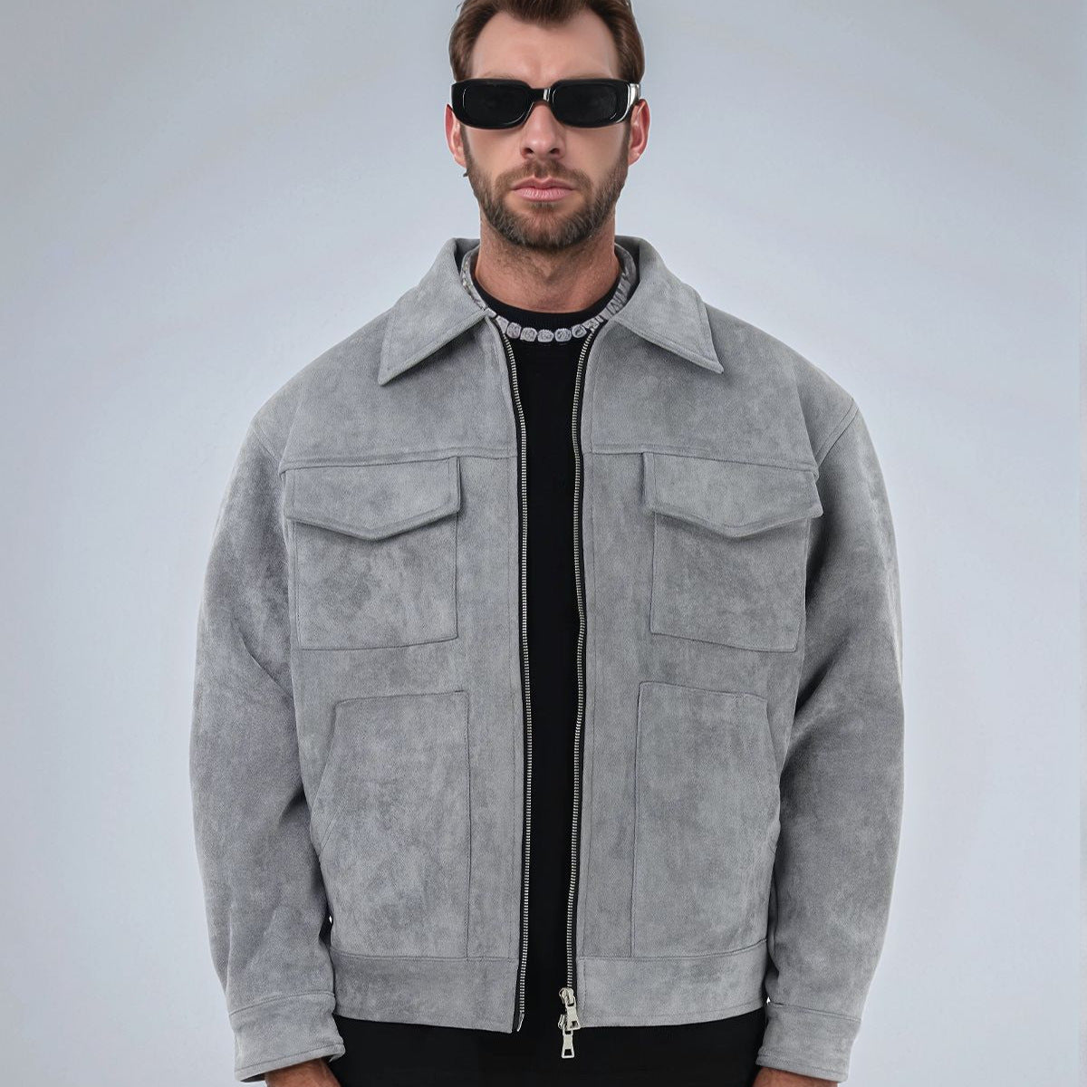 Herren lässige Suede Jacke Krohn-e