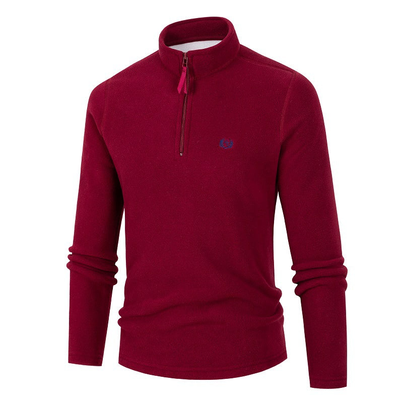 Herren Fleece Pullover mit Stehkragen und Reißverschluss Krohn-e