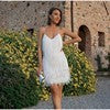 Damen Glitzerndes Abendkleid mit Federn und schimmernden Akzenten Krohn-e