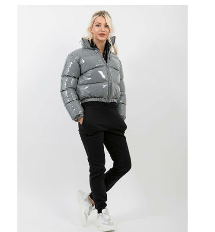 Damen modische kurze Steppjacke mit glänzendem Finish Krohn-e