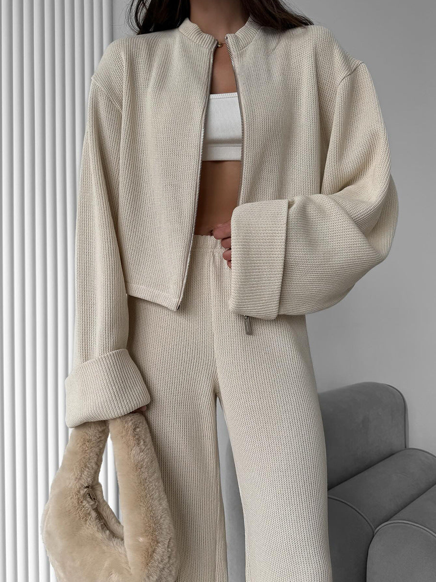Krohn-e | Reißverschluss Langarmjacke und Weite Hose Anzug