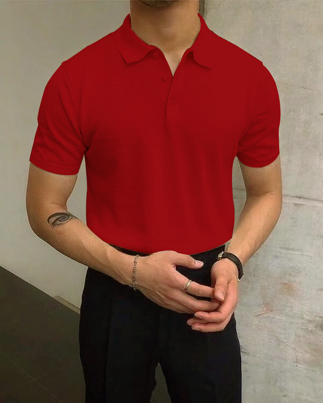 Herren Polo-Shirt aus atmungsaktiver Baumwolle mit elegantem Kragen Krohn-e