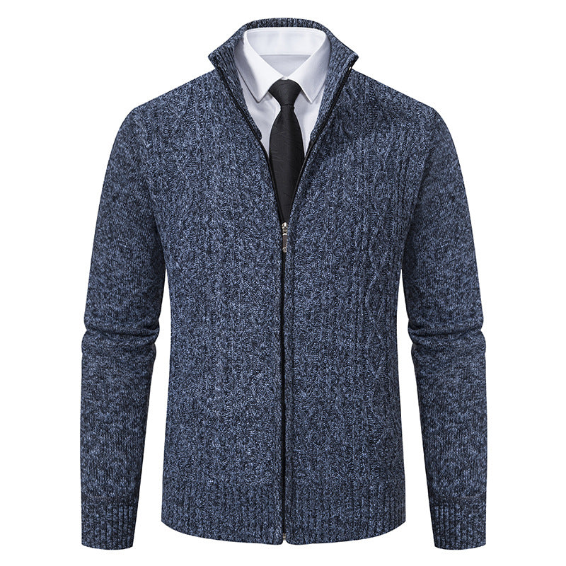 Herren Strickjacke mit hohem Kragen und Reißverschluss Krohn-e