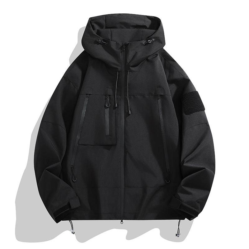 Herren funktionale Outdoor-Jacke mit verstellbarer Kapuze und mehreren Taschen Krohn-e