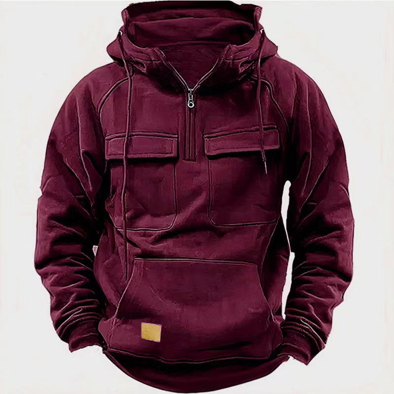 Herren Fleece Hoodie mit praktischem Reißverschluss und großen Taschen Krohn-e