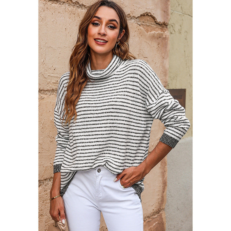 Krohn-e | Wollmischung Damen Rollkragenpullover mit Langen Ärmeln
