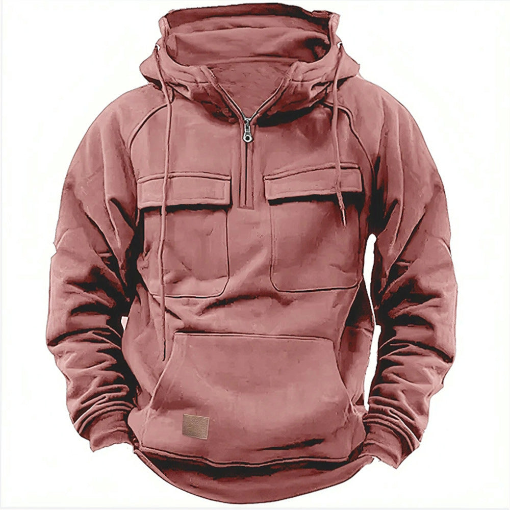 Herren Fleece Hoodie mit praktischem Reißverschluss und großen Taschen Krohn-e