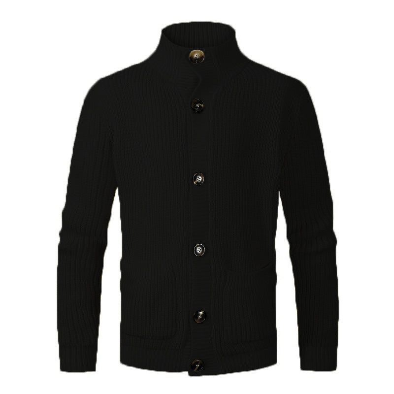 Herren modischer Strickcardigan mit hohem Kragen und Knopfdetails Krohn-e