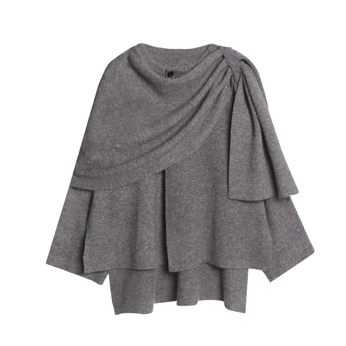 Damen gemütlicher Strickponcho mit raffinierten Drapierungen Krohn-e