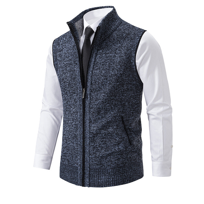 Herren Strickweste mit Reißverschluss und strukturiertem Design Krohn-e