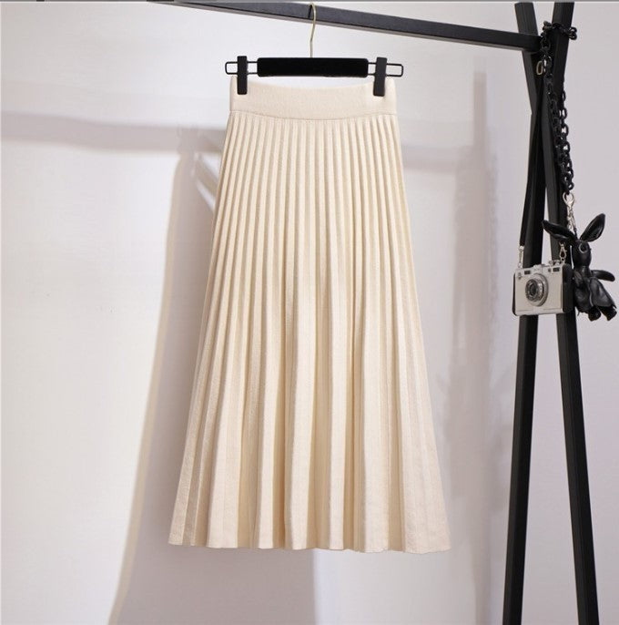 Damen Plissierter Maxi-Rock aus hochwertigem Strickstoff Krohn-e