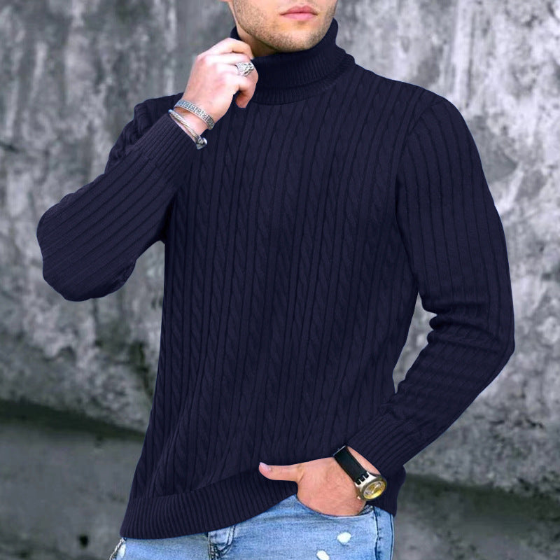 Herren moderner Rollkragenpullover mit strukturiertem Design Krohn-e