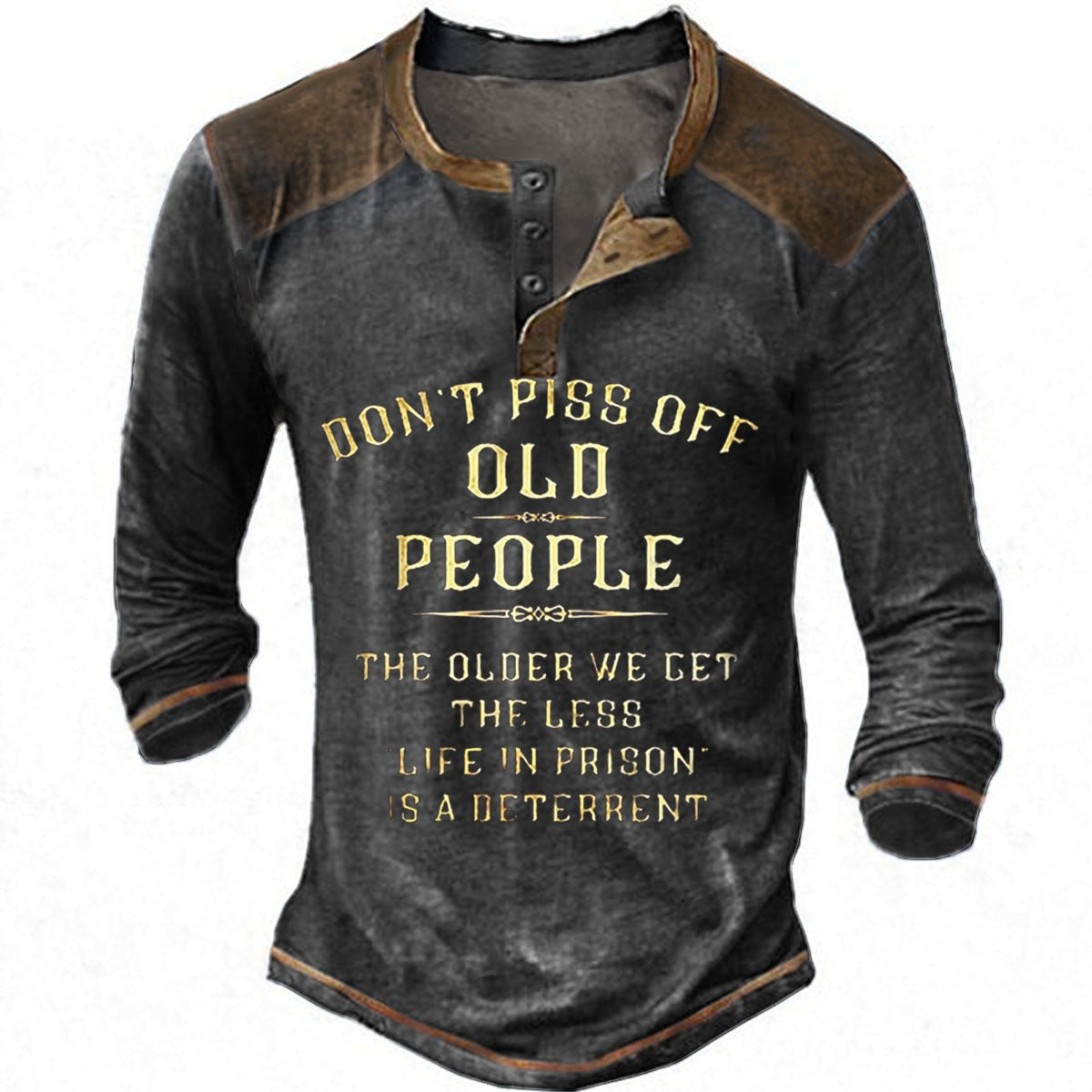Herren lässiges Langarmshirt mit originellem Druck Krohn-e