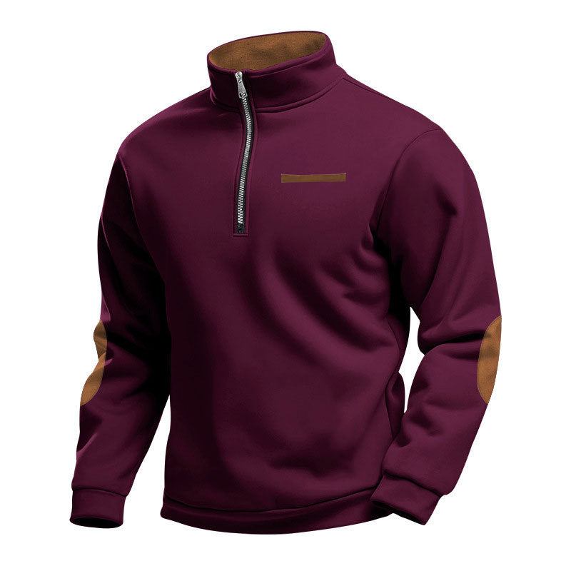 Herren Hochwertiges Sweatshirt mit Stehkragen und Reißverschluss Krohn-e