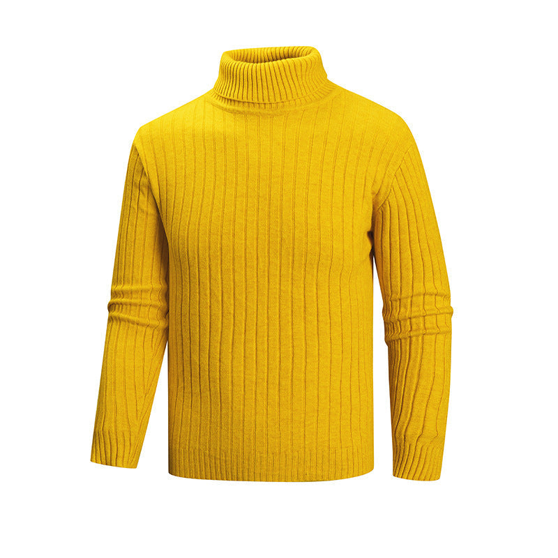 Herren eleganter Pullover mit hohem Kragen und feiner Rippenstruktur Krohn-e
