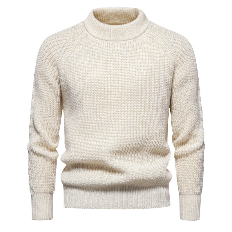 Herren Grobstrickpullover mit hohem Kragen und zeitlosem Design Krohn-e