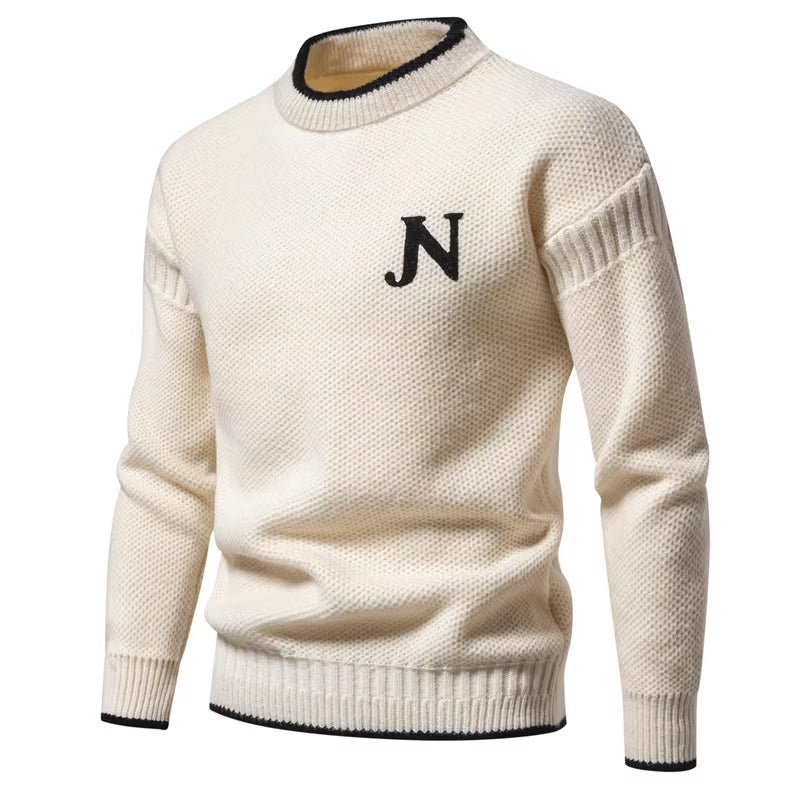Herren Strukturierter Strickpullover mit Rundhalsausschnitt Krohn-e
