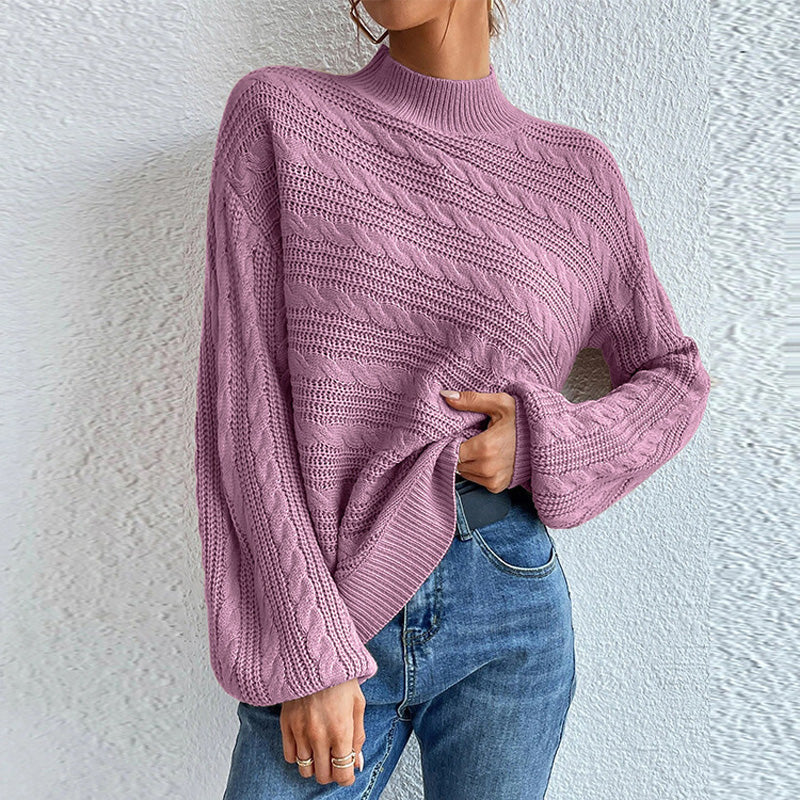 Krohn-e | Pullover - Damen Winter Zopfmuster Pullover