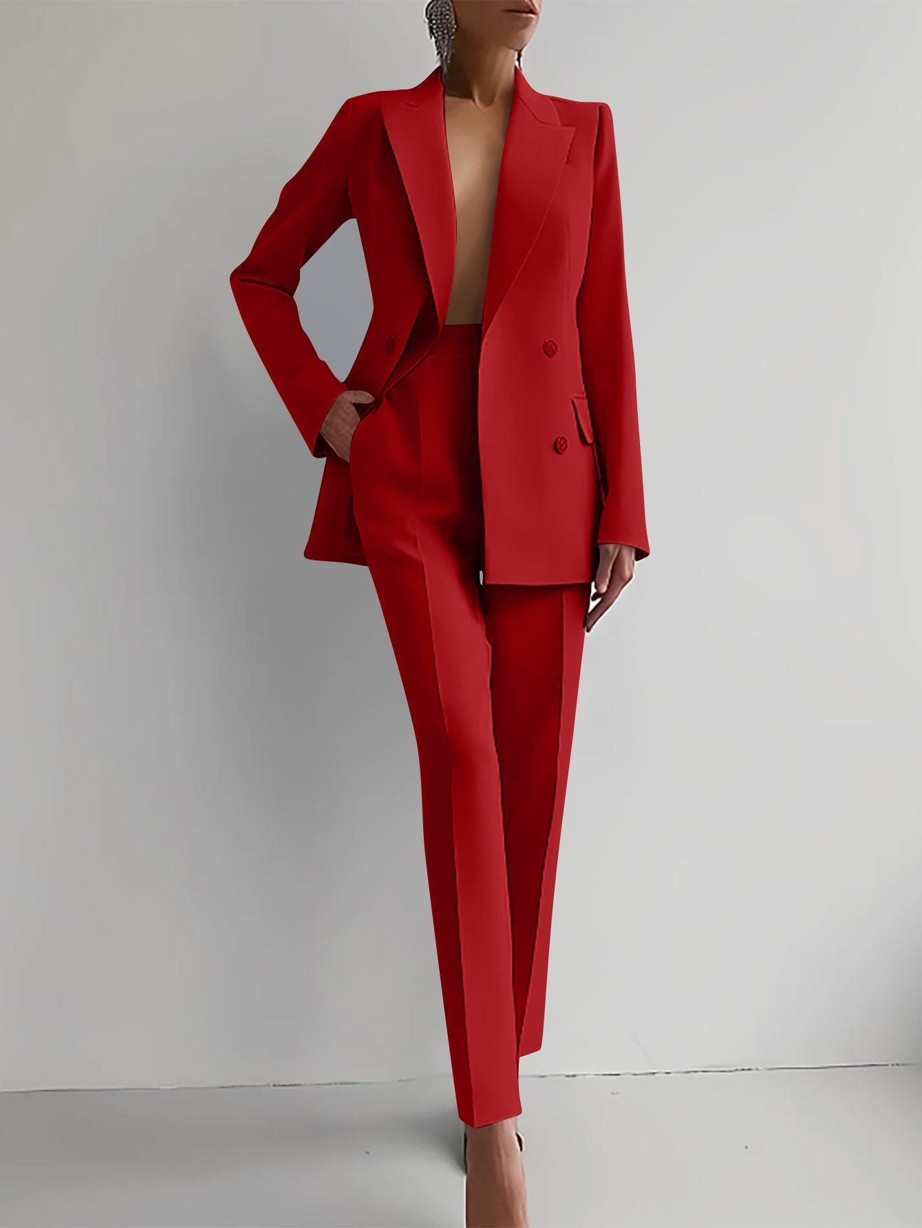 Krohn-e | stilvolle maßgeschneiderte Anzug - elegantes Blazer- und Hosen-Set für Frauen