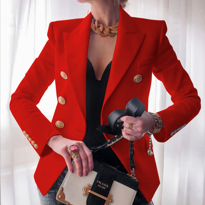 Damen Edler Blazer mit Goldknopf-Detail und klassischem Schnitt Krohn-e