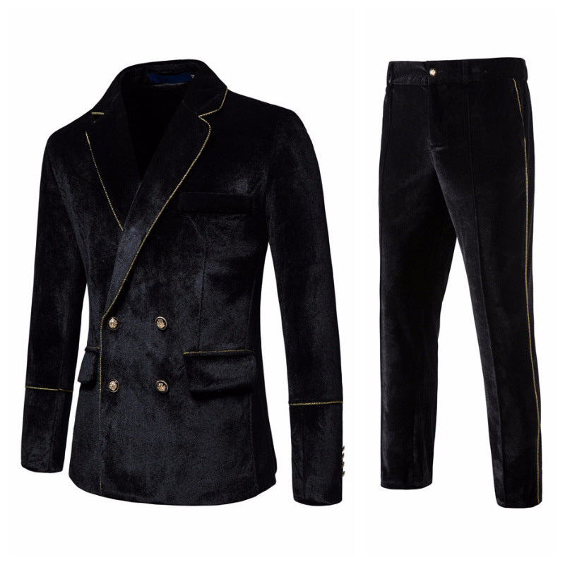 Herren elegantes Samtanzugset mit glänzendem Finish und modernem Schnitt Krohn-e