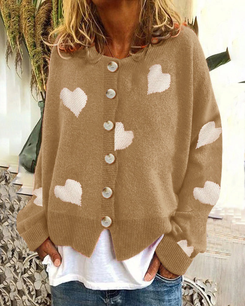 Damen kuschelige Strickjacke mit Herzmotiv Krohn-e