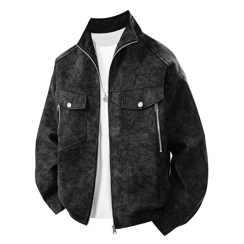 Herren Übergangsjacke mit zwei Brusttaschen und hochstehendem Kragen Krohn-e