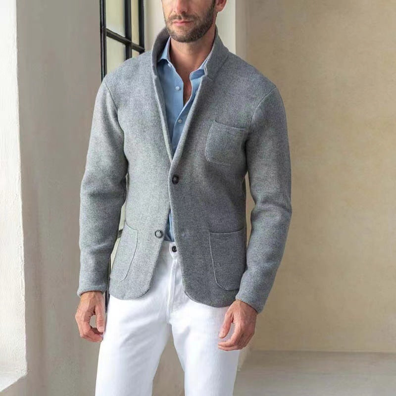 Herren Strickblazer mit eleganter Optik und praktischen Taschen Krohn-e