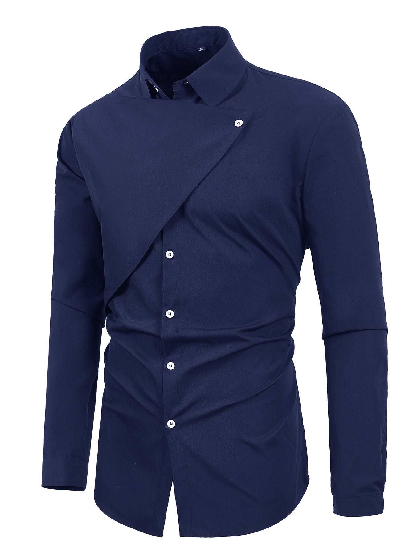 Herren Elegantes Kurzarmhemd mit asymmetrischem Design Krohn-e