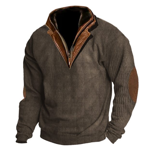 Herren Strickpullover mit details und hohem Kragen Krohn-e