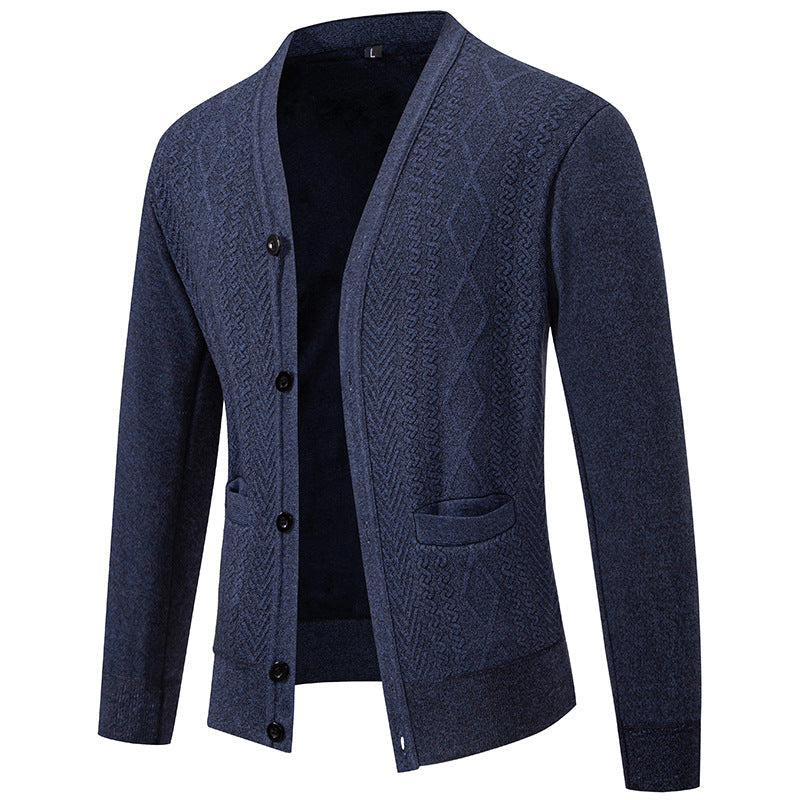 Herren Strickjacke mit strukturiertem Design und Knopfverschluss Krohn-e