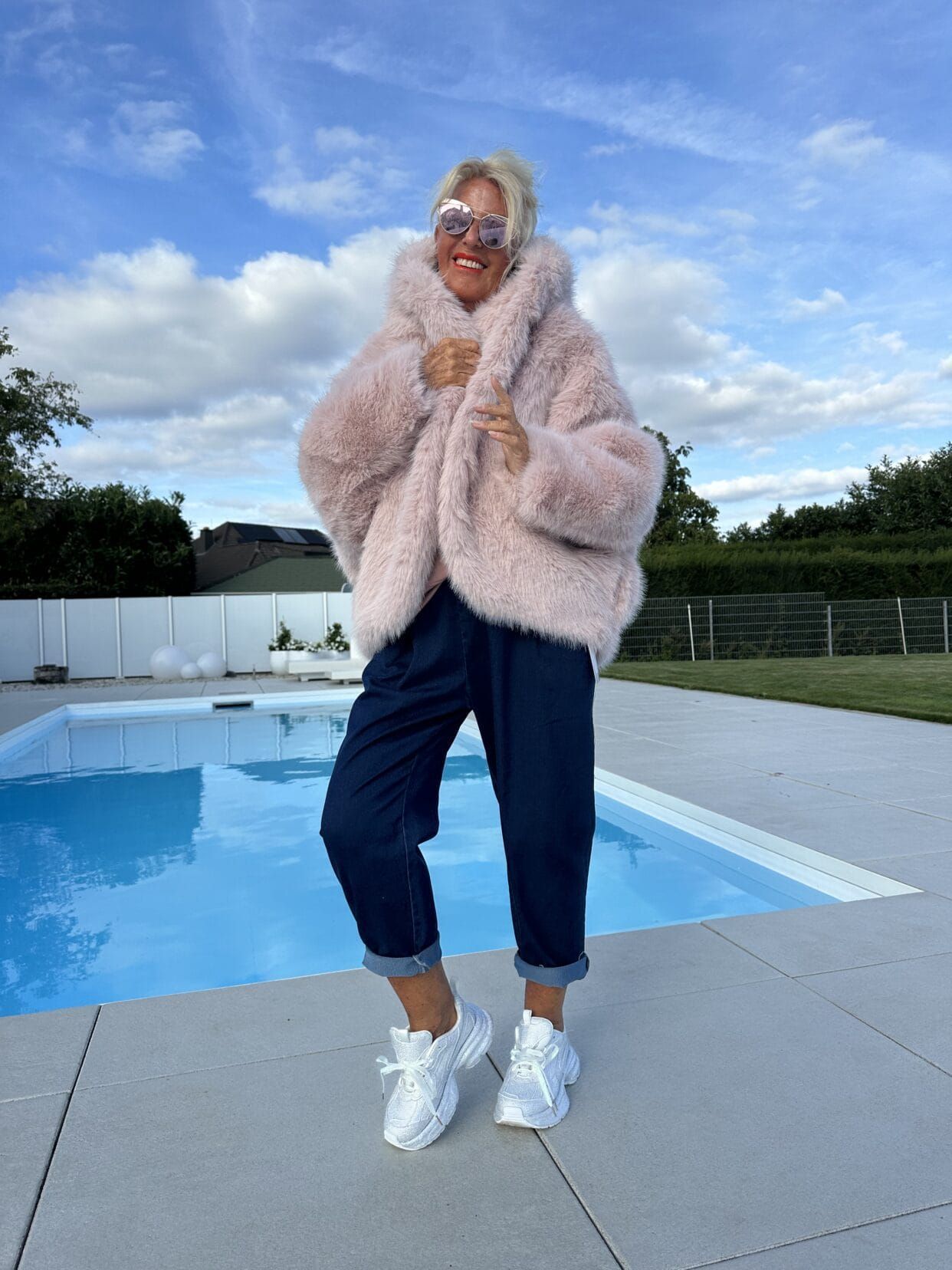Damen Modische Fleecejacke mit weich gefüttertem Kragen und weitem Schnitt Krohn-e