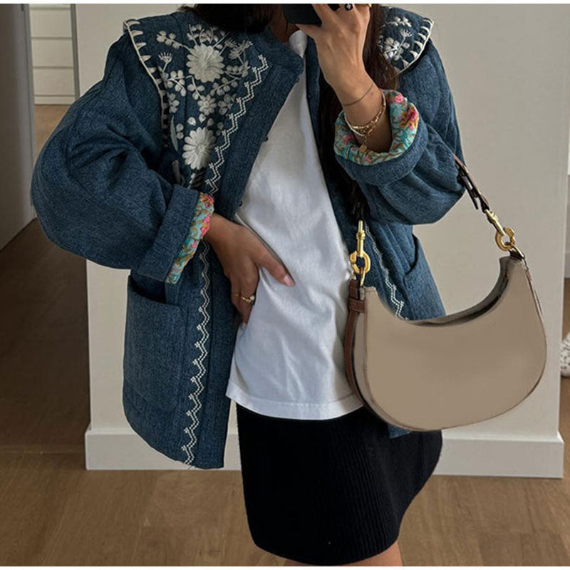 Damen Bestickte Denimjacke Krohn-e