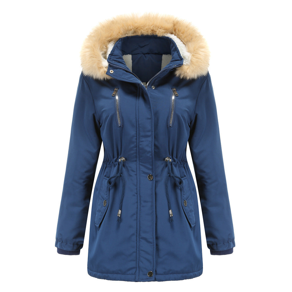 Damen isolierte Winterjacke mit abnehmbarem Kunstfellkragen Krohn-e