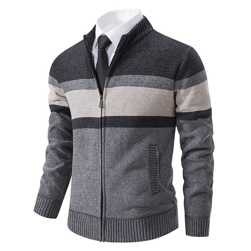 Herren Strickjacke mit strukturiertem Design und hochschließendem Kragen Krohn-e
