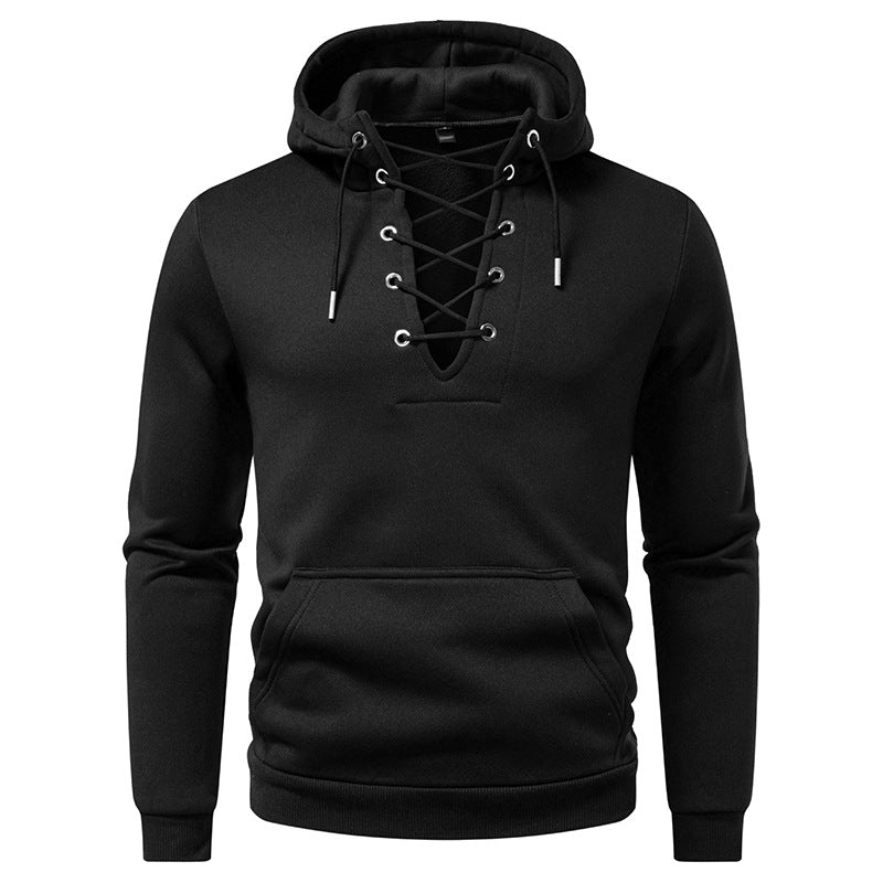 Herren Kapuzenpullover mit modischem Schnürdesign Krohn-e