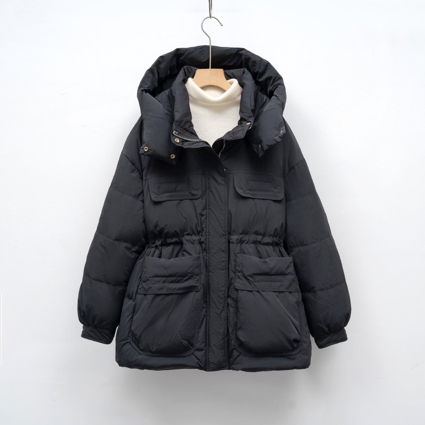 Damen gesteppte Winterjacke mit voluminösem Schnitt und praktischen Taschen Krohn-e