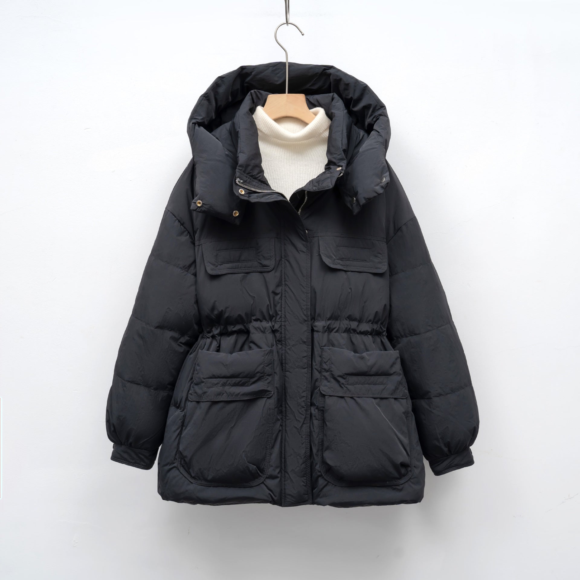 Damen gesteppte Winterjacke mit voluminösem Schnitt und praktischen Taschen Krohn-e
