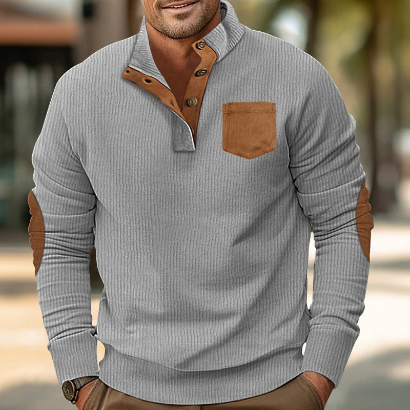 Herren Komfortabler Pullover mit Stehkragen und Kontrastdetails Krohn-e
