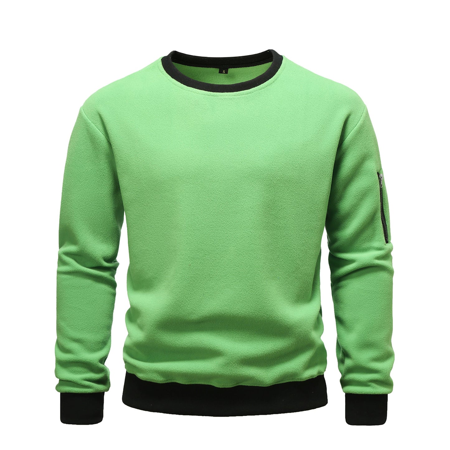 Herren kuscheliger Fleece-Pullover mit Reißverschlusstasche Krohn-e