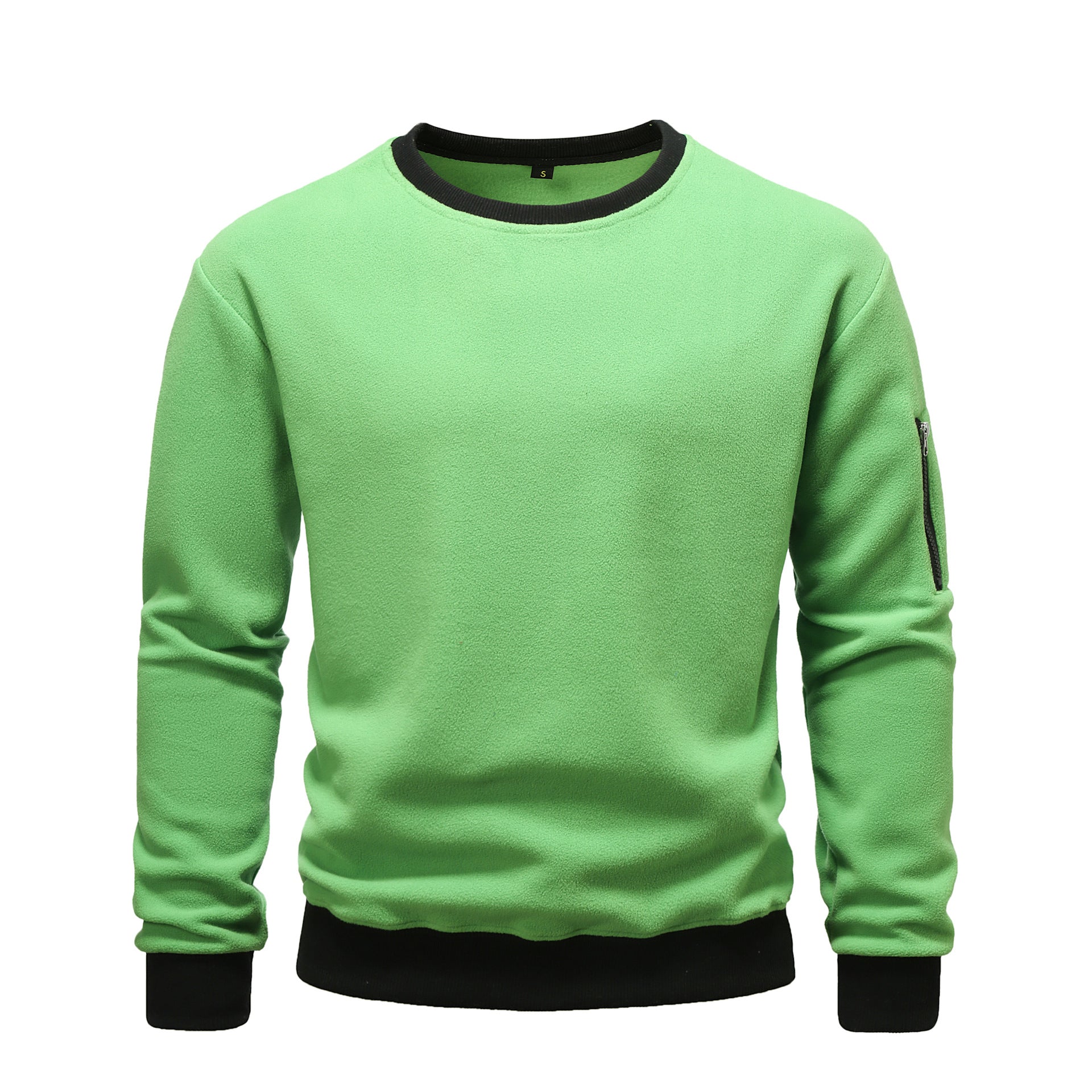 Herren kuscheliger Fleece-Pullover mit Reißverschlusstasche Krohn-e